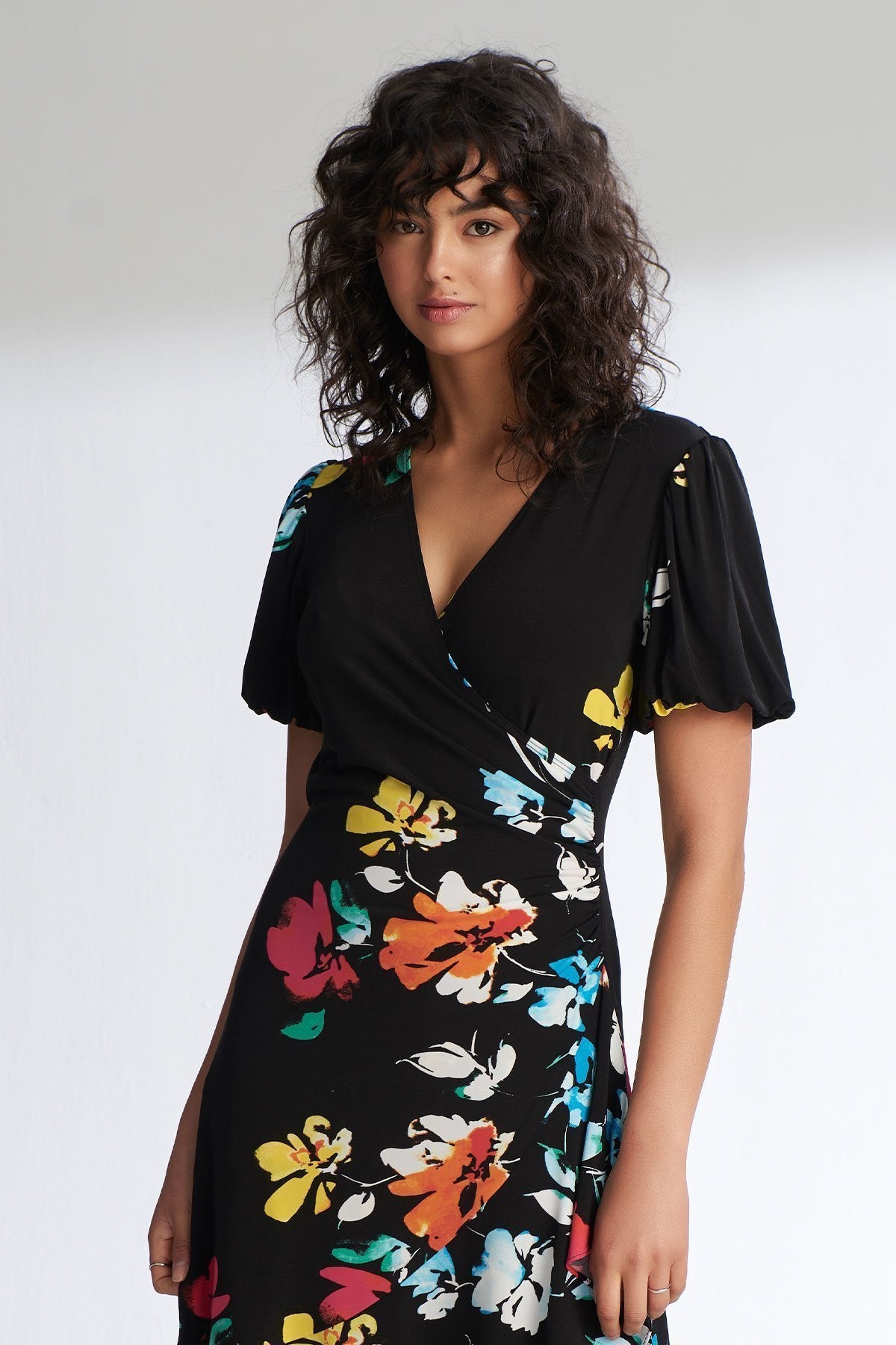 Colourful Faux Wrap Dress | Cathy Allan Ladieswear